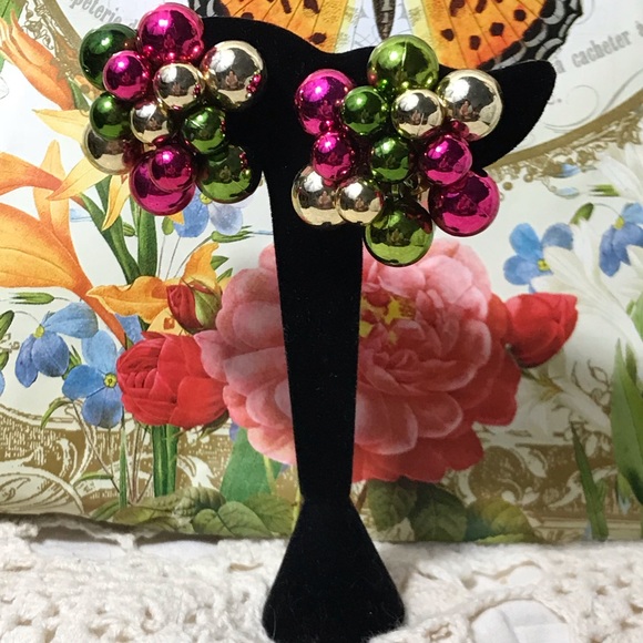 Fab Party earrings Clips, beautiful color, 🌺🦋 - Picture 4 of 5